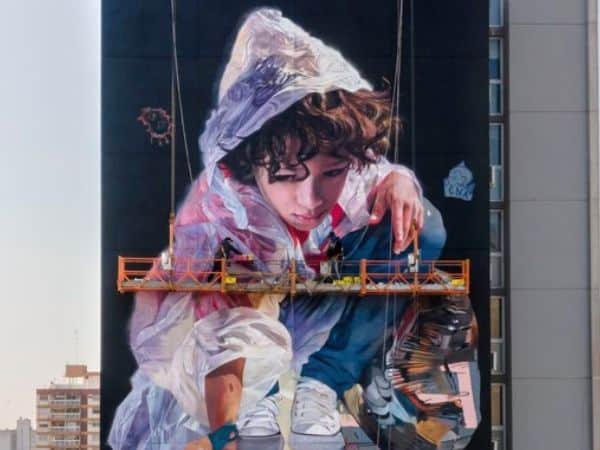 Martín Ron. mural hiperrealista en Buenos Aires